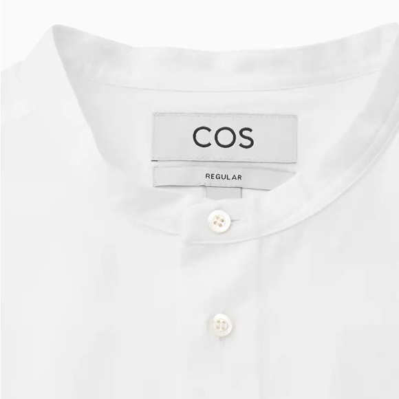 COS Grandad Collar Cotton Shirt - Picture 5 of 6